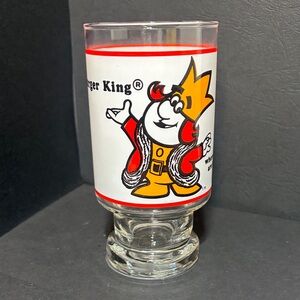 Vintage 1970’s Burger King Pedestal Drink Glass! "Where Kids Are King"